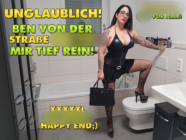 QueenParis Porno Video: Unglaublich! Ben von der Straße spri**t tief REIN! Reinspri** hur* für ALLE!